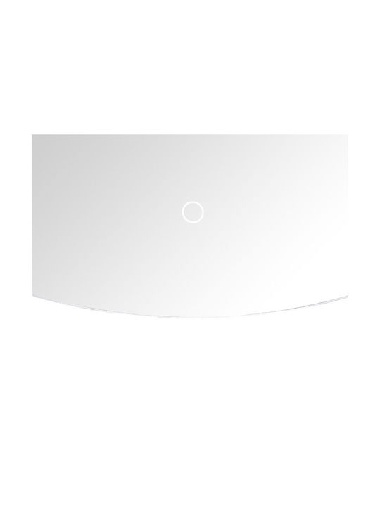 Led Half-round Wall Mirror 50 X 100 Cm Silver Loue