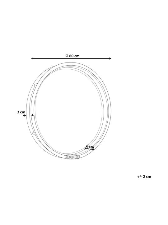 60 Cm Black Wall Mirror Daksa