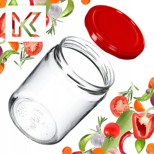 Kadax Set 24buc Borcane Uz General cu capac Sticlă Transparent 540ml