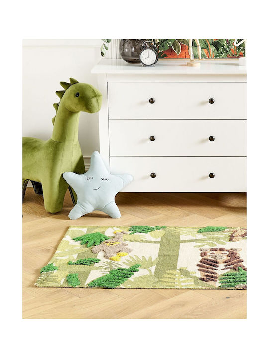 Children's Cotton Rug Jungle Theme 80 X 150 Cm Multicolored Janhto