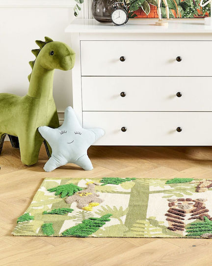 Children's Cotton Rug Jungle Theme 80 X 150 Cm Multicolored Janhto