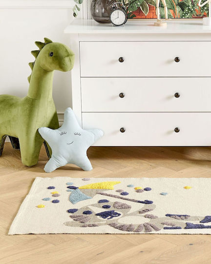 Covor din bumbac pentru copii model animal 80 X 150 cm bej Singkil