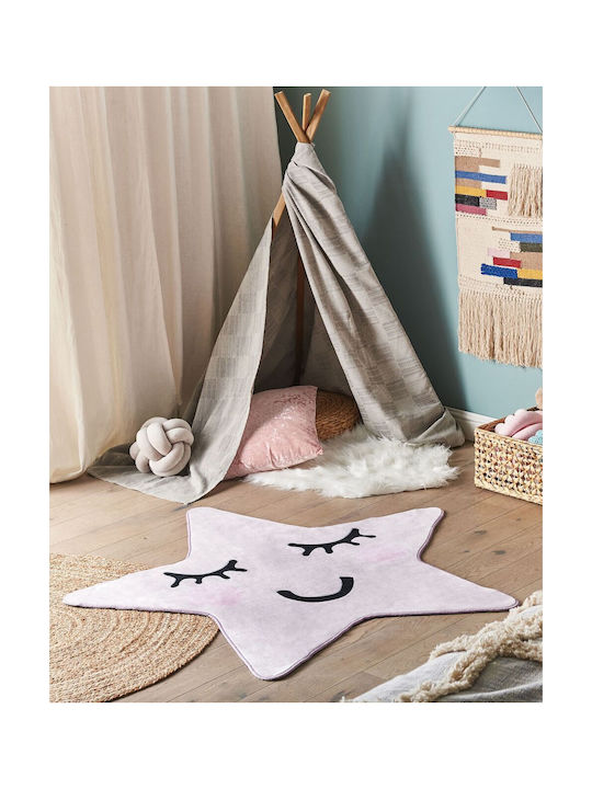 Children's Star-shaped Rug 120 X 120 Cm Pink Sirius