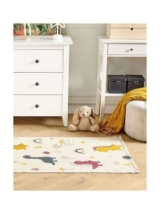 Cotton Children's Rug Dinosaurs 80 X 150 Cm Multicolored Tiop