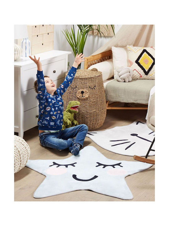 Children's Star-shaped Rug 120 X 120 Cm Blue Sirius