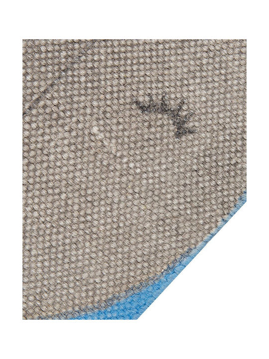 Children's Cotton Rug Whale Motif 80 X 150 Cm Blue Balabang