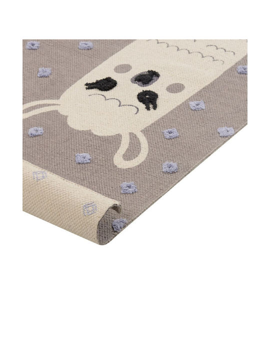 Cotton Children's Rug Llama Motif 80 X 150 Cm Brown Lubuk