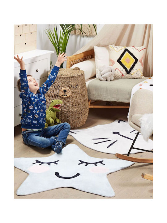 Children's Cat Rug Ø 100 Cm White Kitty