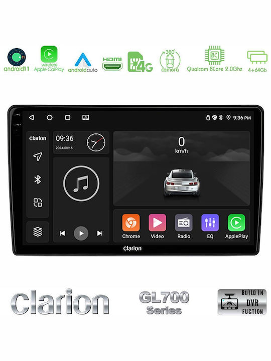 Clarion Car Audio System for Jeep Wrangler 2008-2010 (Bluetooth/USB/WiFi/GPS) with Touch Screen 9"