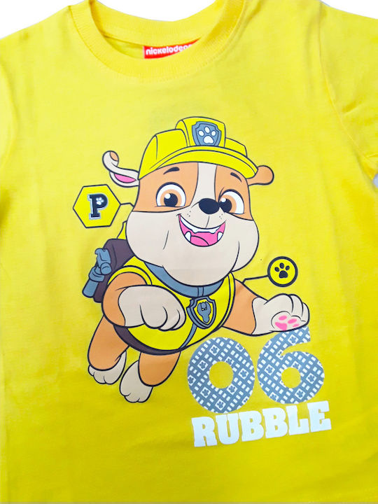 Paw Patrol Children's Blouse Short Sleeve Yellow Rubble