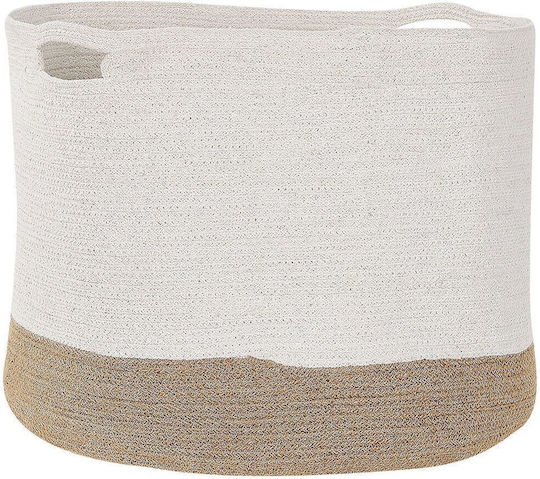 Set 2 White Cotton Baskets Beige Kahan