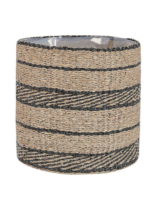 Set 3 Natural Seagrass Flower Baskets Black Rasbora