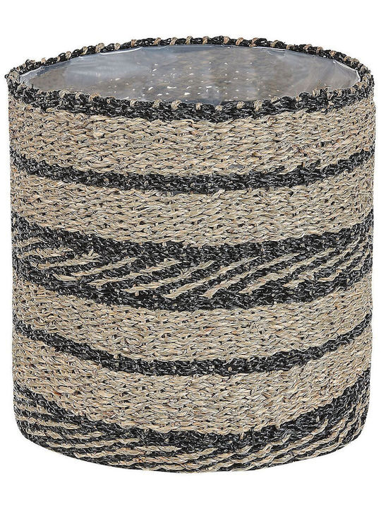 Set 3 Natural Seagrass Flower Baskets Black Rasbora
