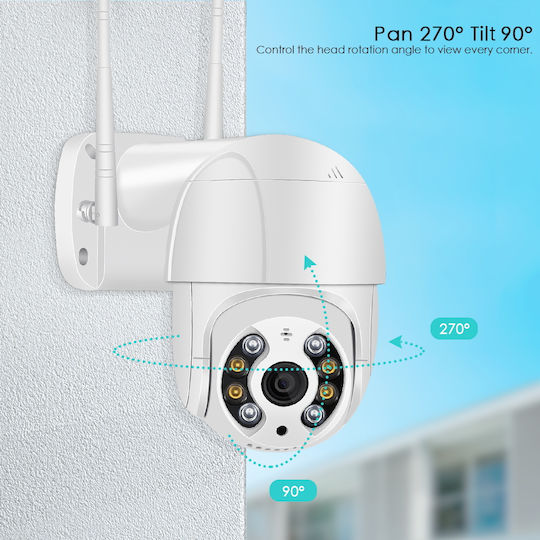 CAM.N8.8MP.WKSHP2 IP Cameră de Supraveghere Wi-Fi 4K Rezistentă la apă cu Difuzor