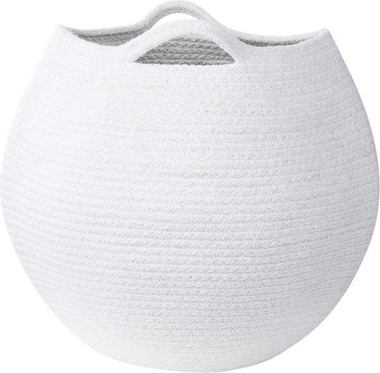 Set 2 White Cotton Decorative Baskets Panjgur