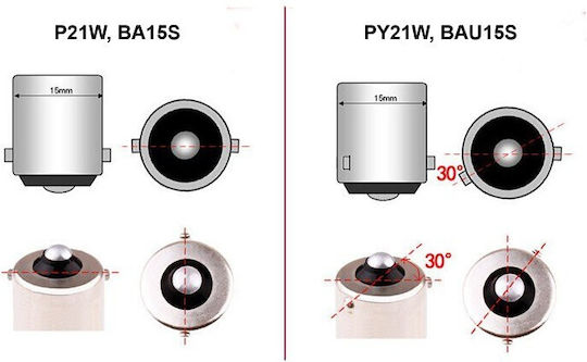 Led Bulbs 2x Py21w Bau15s 12-24v Canbus Orange Premium