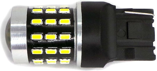 Led 7440 W21w 12-24v Canbus 1800lm White Bulb A Lens