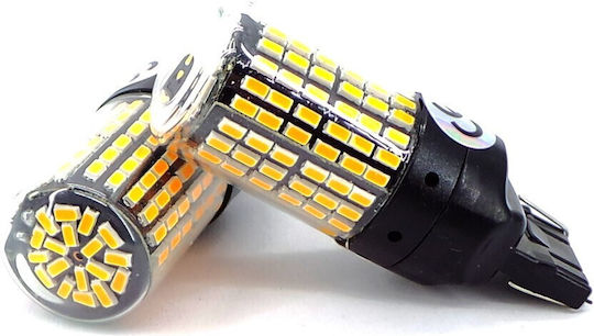 Led Bulbs 2x 7440 W21w 12-24v Canbus Orange Premium