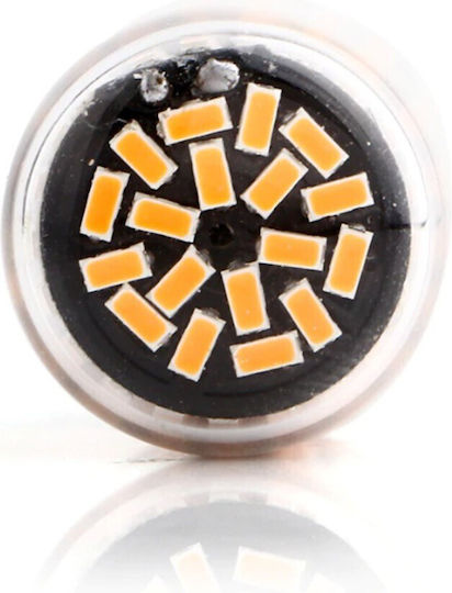 LED крушки 2x P21w Ba15s 12-24v Canbus оранжеви Premium
