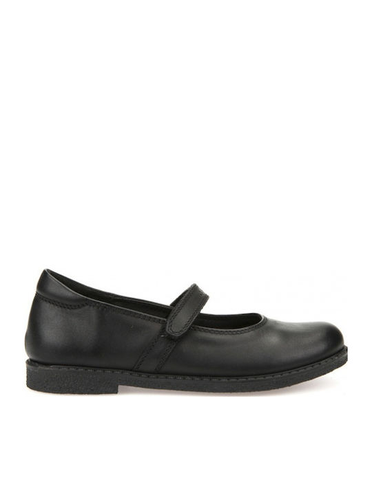 Kids Anatomic Ballerinas with Hoop & Loop Closure Black
