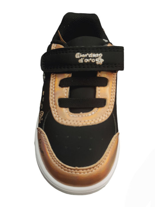 Πεταλούδα Παιδικά Sneakers με Σκρατς Μαύρο-Χρυσό