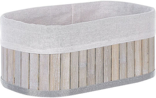 Beliani Set Dekorative Körbe Bamboo mit Griffen Graue 5Stücke