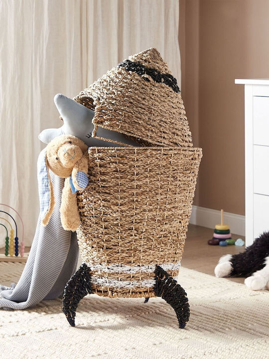 Beliani Decorative Basket Wicker with Lid Beige