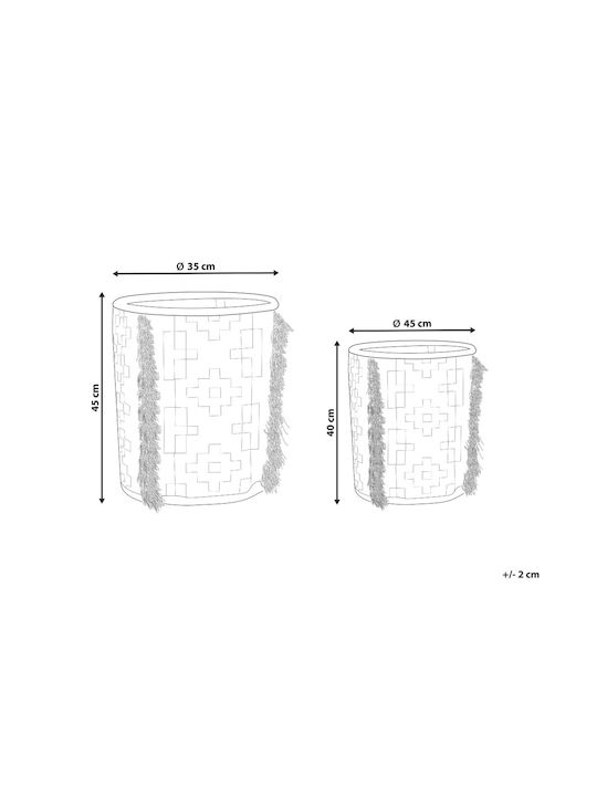 Beliani Комплект декоративни кошници White 2бр
