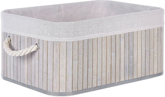 Beliani Set Dekorative Körbe Bamboo mit Griffen Graue 5Stücke