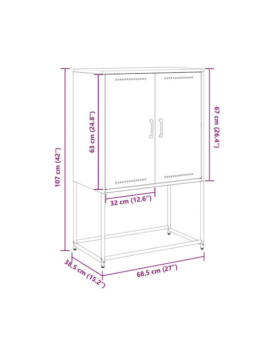 Kabinett Büro White 68x39x60.5cm