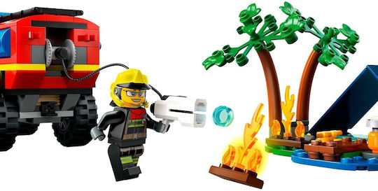 LEGO City 4x4 Пожарен Камион с Спасителна Лодка за 5+ Години 301 Бройки
