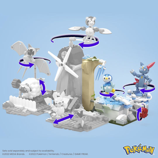 Mega Bloks Building Blocks Pokemon Piplup and Sneasel's Snow Day for 7+ Years 183 Pieces