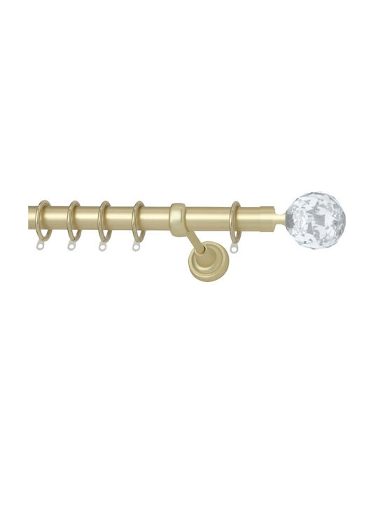 Import Hellas Extendable Metallic Curtain Pole Νo9 Single Φ25mm 140-250cm Gold Checkmate