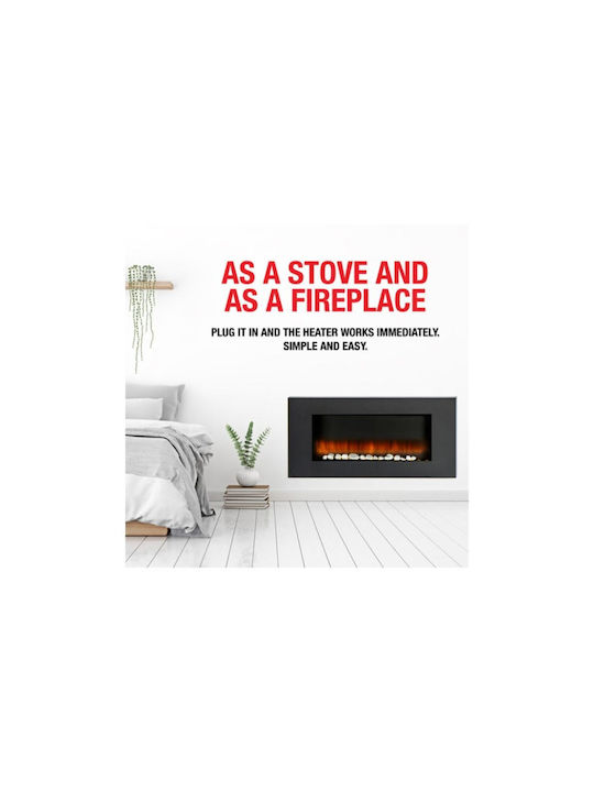 Classic Fire Vancouver Wandmontiertes Elektrisches Kamin 2000W 94x12cm