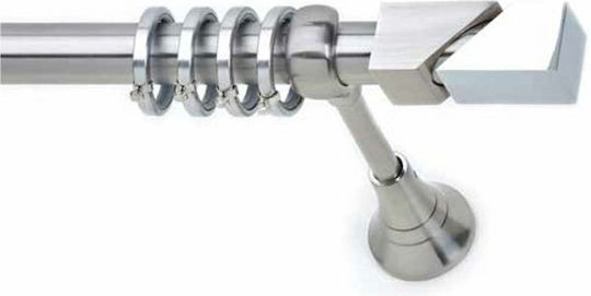 Anartisi Metallic Curtain Pole S23 Single Ø25mm 200cm Satin Nickel