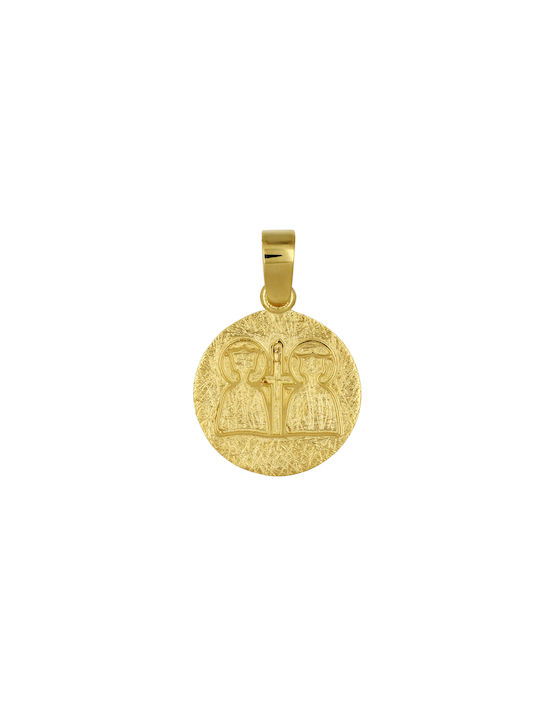 Pendant Kids Talisman Double Sided Constantine from Gold 9K P-52088