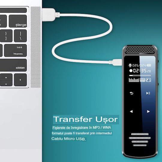 Înregistrator De Voce Recman Q55 Cu Memorie Internă 64GB