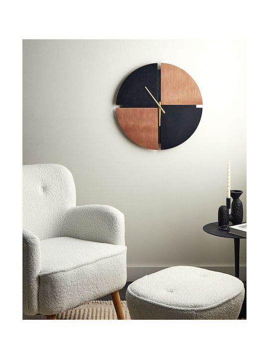 Wall Clock Ø 60 cm Light Wood Black Aramon