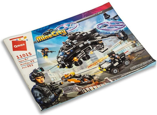 Qman Building Blocks Police Soaring Autogiro For 6+ Years 903 Pieces