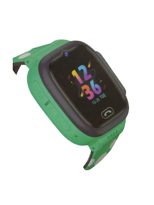 Smartwatch pentru copii cu GPS și curea din silicon Verde