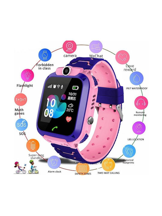 Kids Smartwatch with Rubber/Plastic Strap Pink