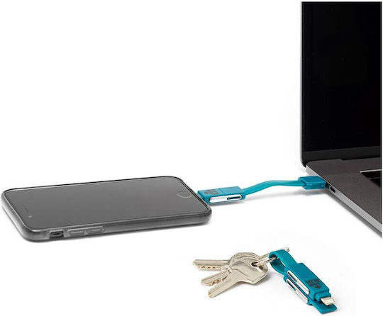 Legami Milano 6 in 1 Schlüsselanhänger USB zu Blitzschlag / Typ-C,TC-TC / Micro-USB Kabel 3A Grün 0.15m (VUCC0009)