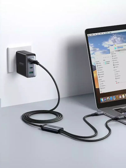 Joyroom SA21-1T2 Braided USB to Type-C Cable Μαύρο 1.5m