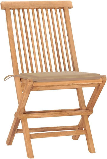 Garten- und Outdoor-Möbelsets Typsatz Speisesaal 3 Stück Teak mit Kissen Garten- und Outdoor-Möbelsets Typsatz Speisesaal 3 Stück Teak mit Kissen
