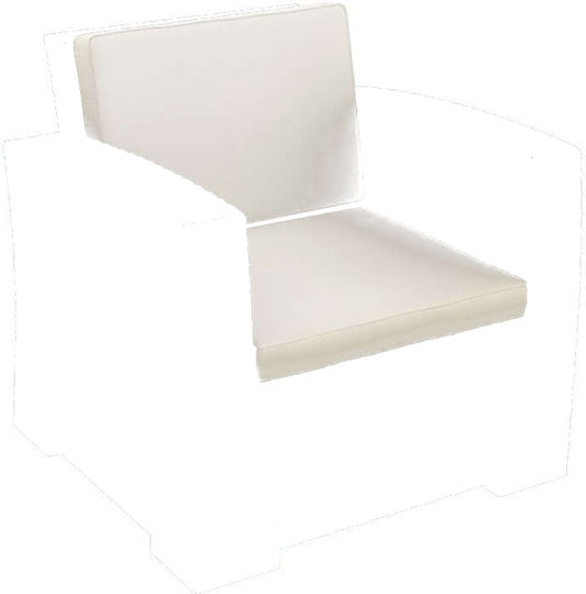 Zita Plus Μαξιλάρι Καρέκλας Κήπου με Πλάτη Monaco Λευκό 58x58εκ.