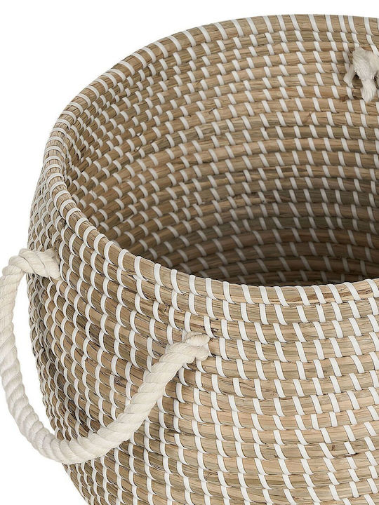 Beliani Wicker Storage Basket with Lid Beige
