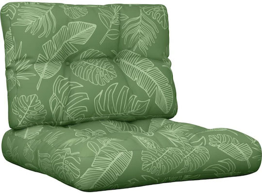 vidaXL Garden Chair Cushion with Backrest Green 2 Pieces 50x50cm