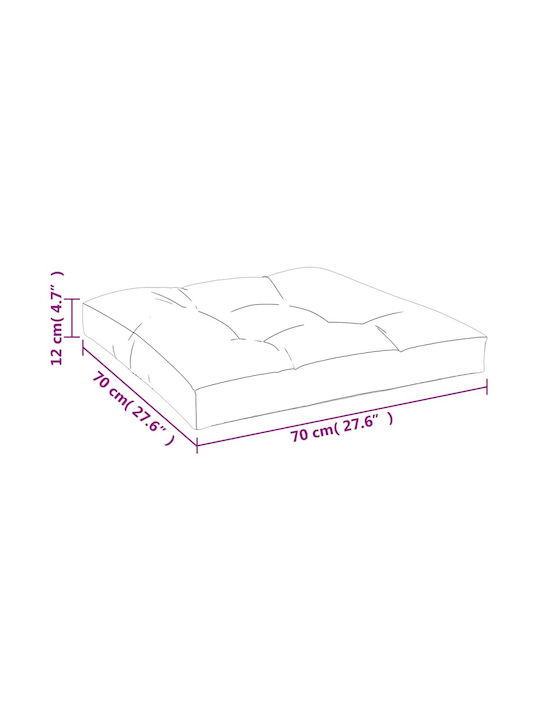 vidaXL Waterproof Bench Cushion for Palette 70x70cm Gray