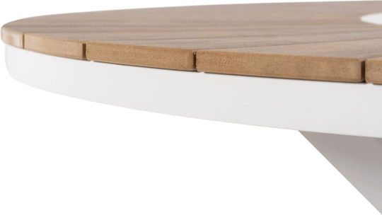 Masa pentru spații exterioare Aluminiu Moril Alb 120x120cm
