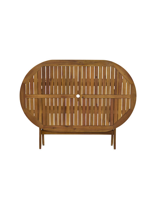 Garten- und Terrassentisch Verpflegung Außentisch aus Akazie Zusammenklappbar Falov Natürlich Massivholz 130x80x72cm